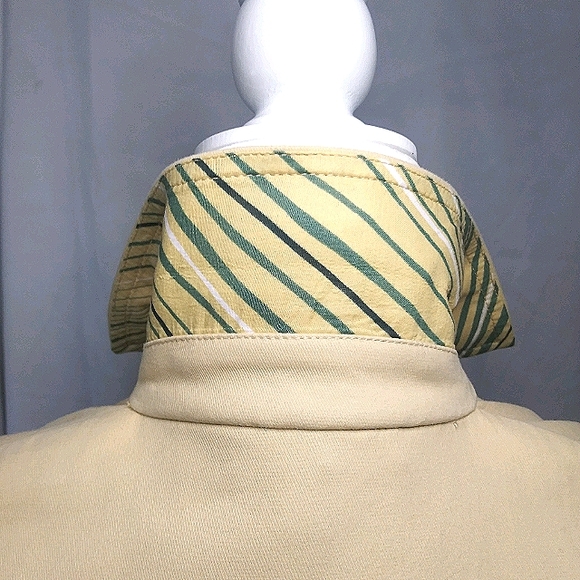 St John Sport Pale Yellow Collared Zip Up Jean Blazer Jacket Size 2P - Picture 3 of 16